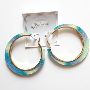 Princess Accessories Glittery Hoop Earrings